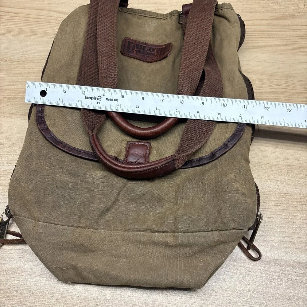 Duluth Trading‎ Company Oil Cloth Day Tote Bag Brown Expandable Durable